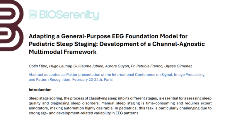 Our pediatric sleep research to be presented in Paris at the International Conference on Signal, Image Processing and Pattern Recognition